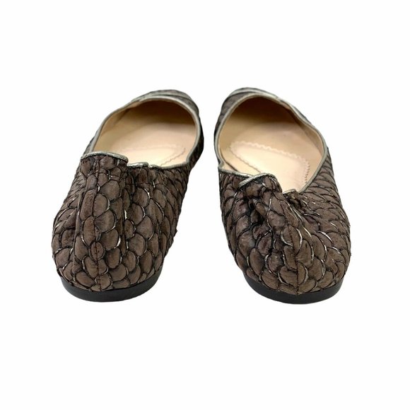 ALL BLACK fish Scales Ballet flats Size 38 US 8 - Picture 7 of 8